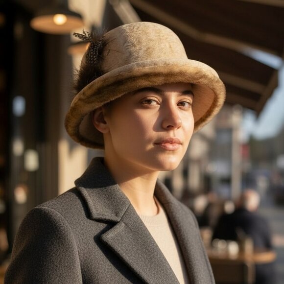 Vintage Dead Stock Suede Cloche Hat main image 6